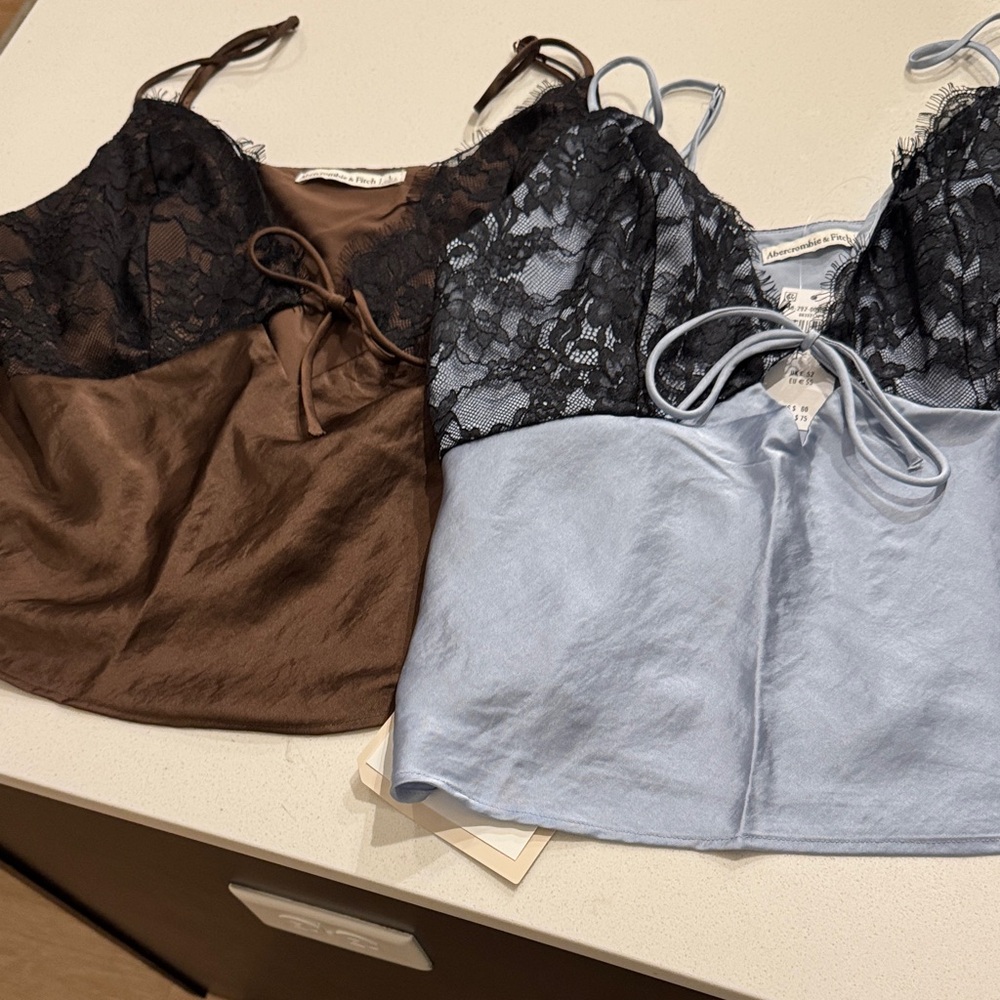 Abercrombie & Fitch Black Lace and blue Cami
